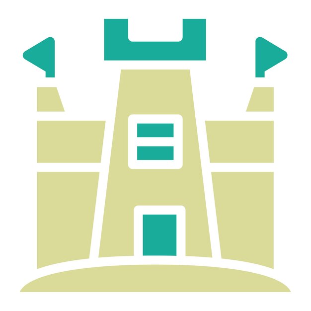 Ilustración del icono vectorial del castillo de arena del conjunto de iconos de verano