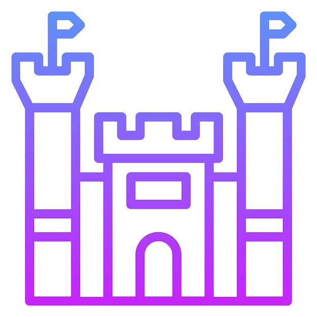 Ilustración del icono vectorial del castillo del conjunto de iconos del jardín de infantes