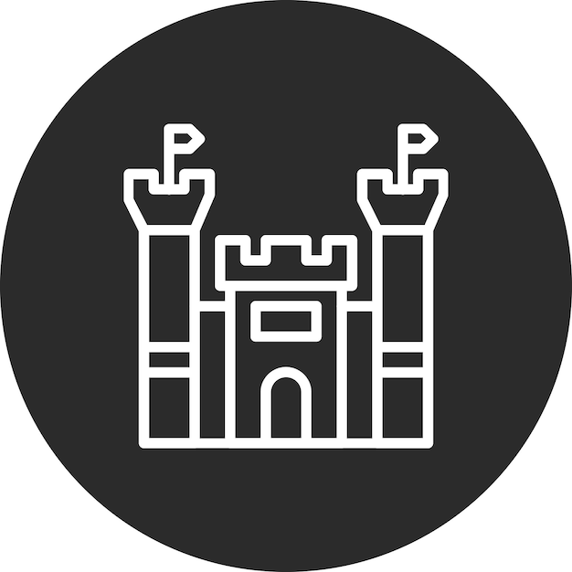 Ilustración del icono vectorial del castillo del conjunto de iconos del jardín de infantes