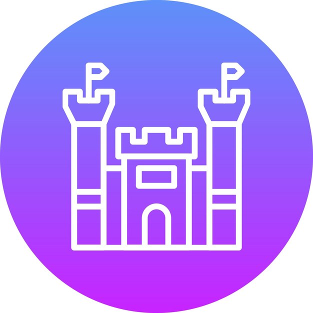Ilustración del icono vectorial del castillo del conjunto de iconos del jardín de infantes