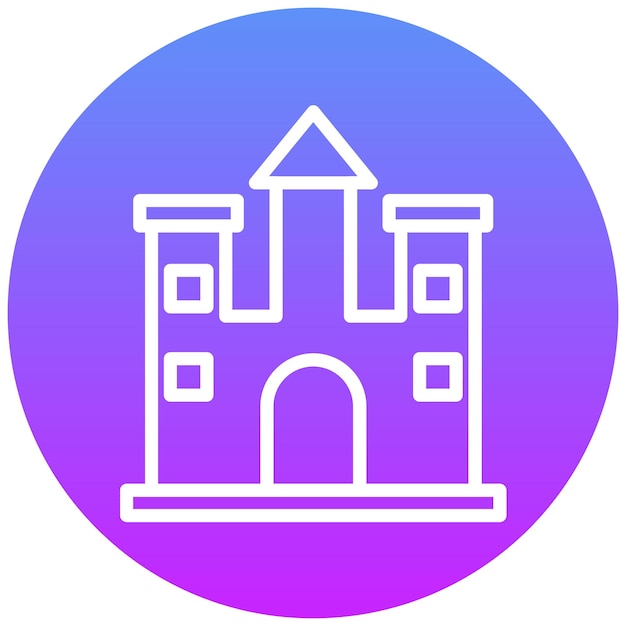 Ilustración del icono vectorial del castillo del conjunto de iconos de juguetes para niños