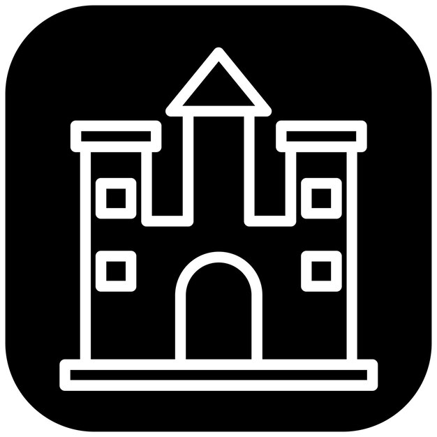 Ilustración del icono vectorial del castillo del conjunto de iconos de juguetes para niños