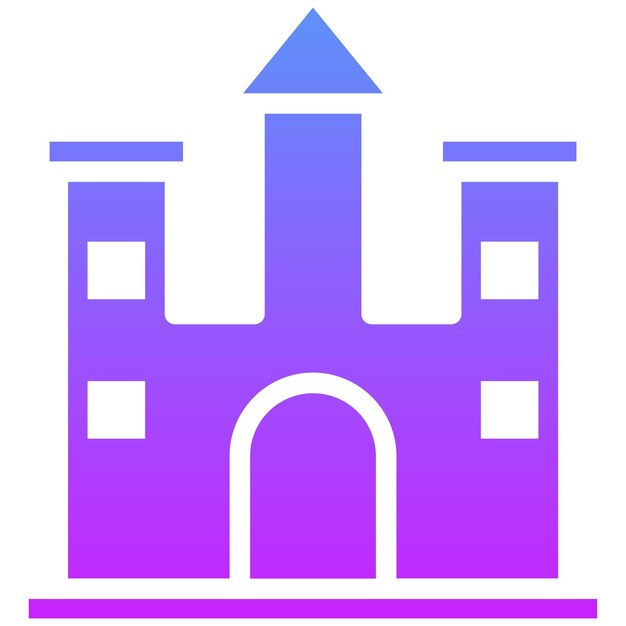 Ilustración del icono vectorial del castillo del conjunto de iconos de juguetes para niños