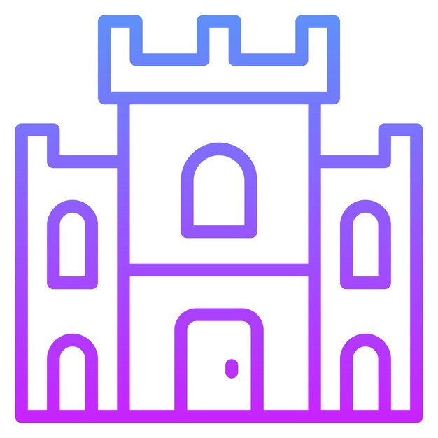 Ilustración del icono vectorial del castillo del conjunto de iconos de Pirata