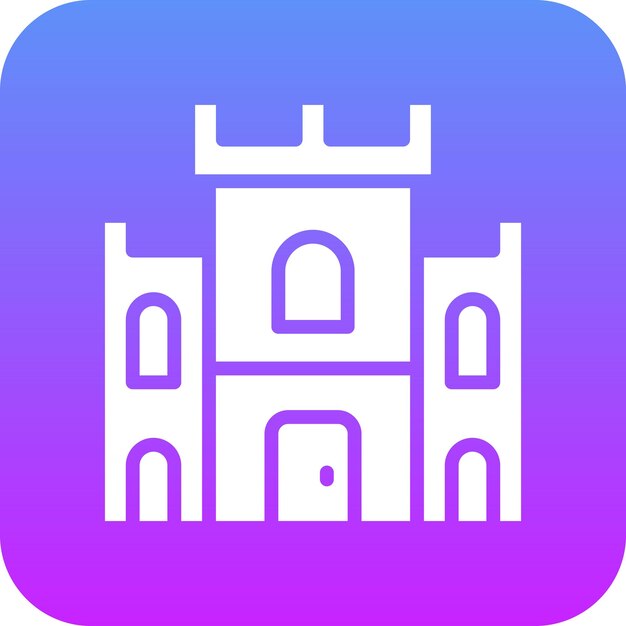 Ilustración del icono vectorial del castillo del conjunto de iconos de Pirata