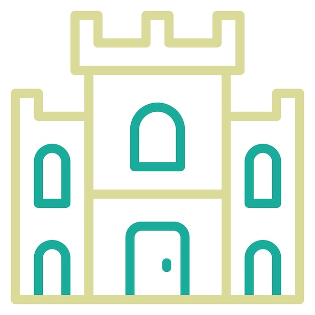 Ilustración del icono vectorial del castillo del conjunto de iconos de Pirata