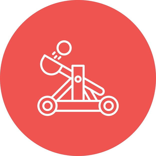 Ilustración de icono vectorial de catapulta de un conjunto de iconos medievales
