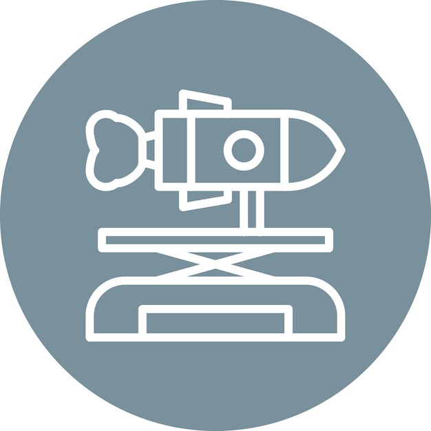 Ilustración del icono vectorial de la catapulta espacial del conjunto de iconos de la tecnología espacial