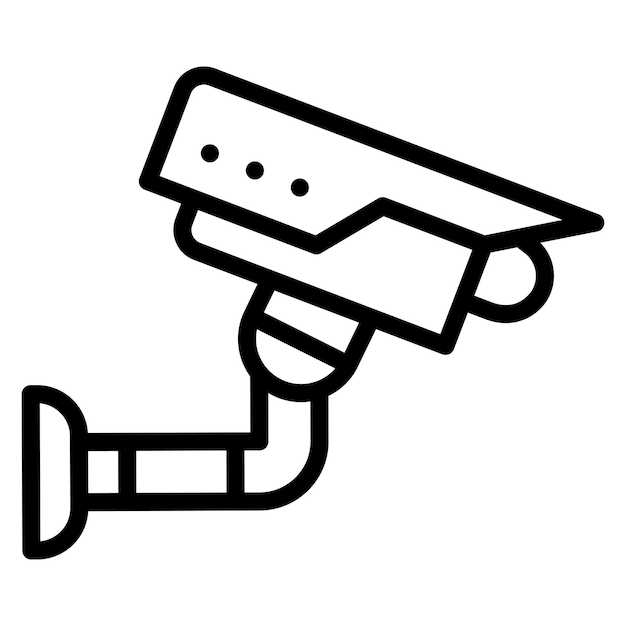 Ilustración del icono vectorial de CCTV del conjunto de iconos de Mall