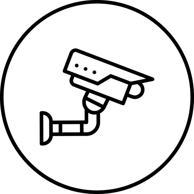 Ilustración del icono vectorial de CCTV del conjunto de iconos de Mall