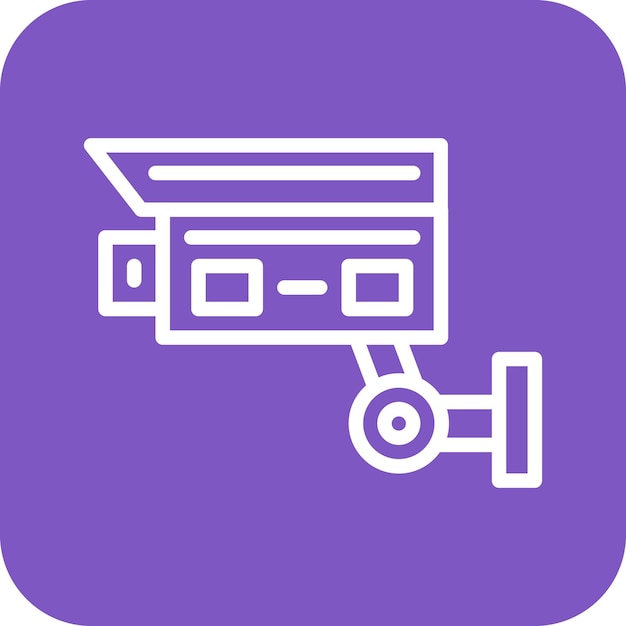 Ilustración del icono vectorial de CCTV del conjunto de iconos de servicios hoteleros