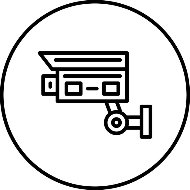 Ilustración del icono vectorial de CCTV del conjunto de iconos de servicios hoteleros