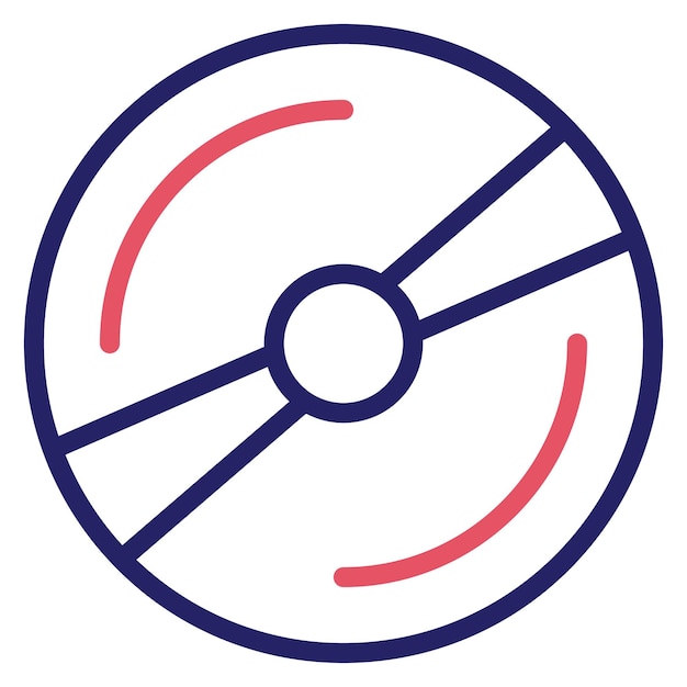 Ilustración del icono vectorial de CD del conjunto de iconos de computadora y hardware