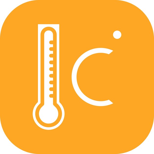Ilustración del icono vectorial de Celsius del conjunto de iconos del tiempo