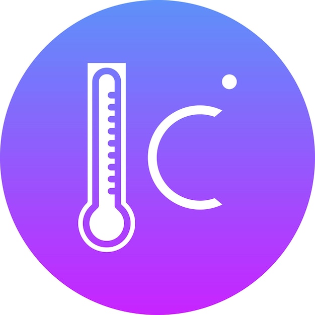 Ilustración del icono vectorial de Celsius del conjunto de iconos del tiempo