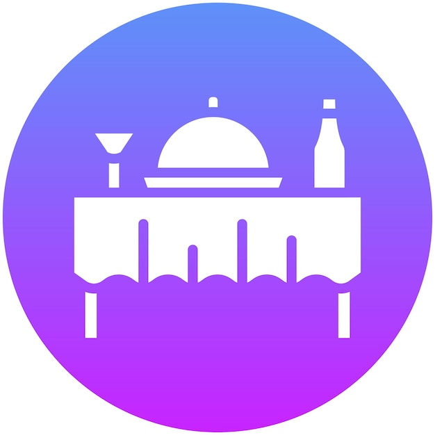Ilustración del icono vectorial de la cena del conjunto de iconos de catering
