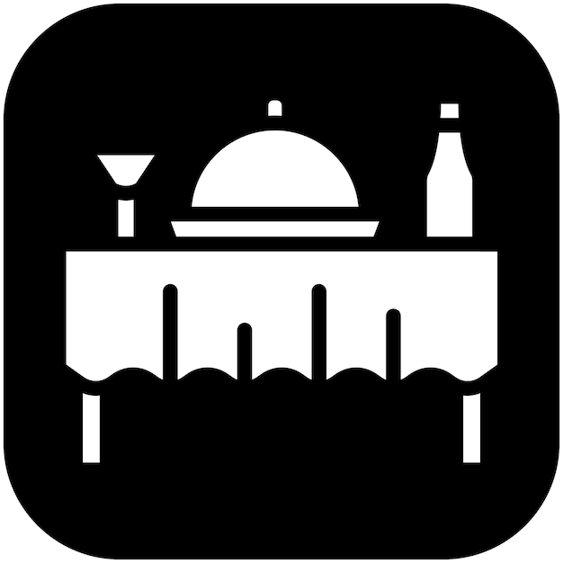 Ilustración del icono vectorial de la cena del conjunto de iconos de catering
