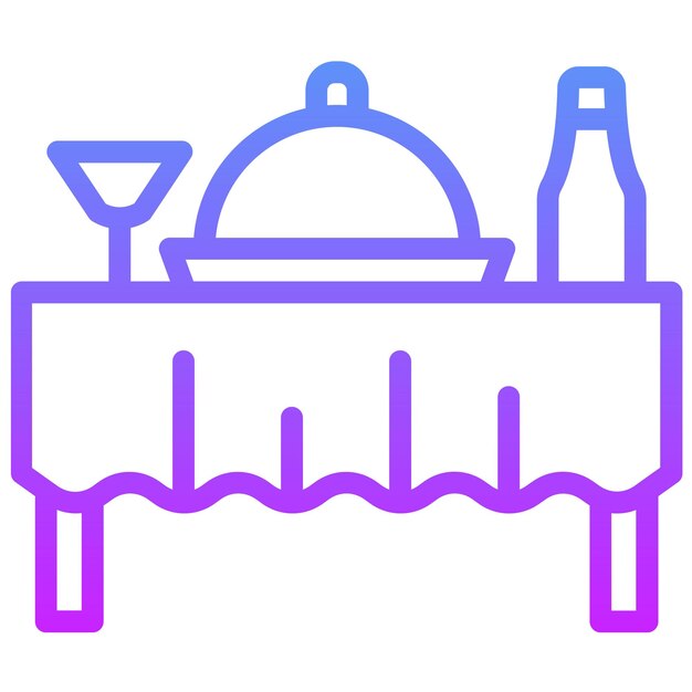 Ilustración del icono vectorial de la cena del conjunto de iconos de catering