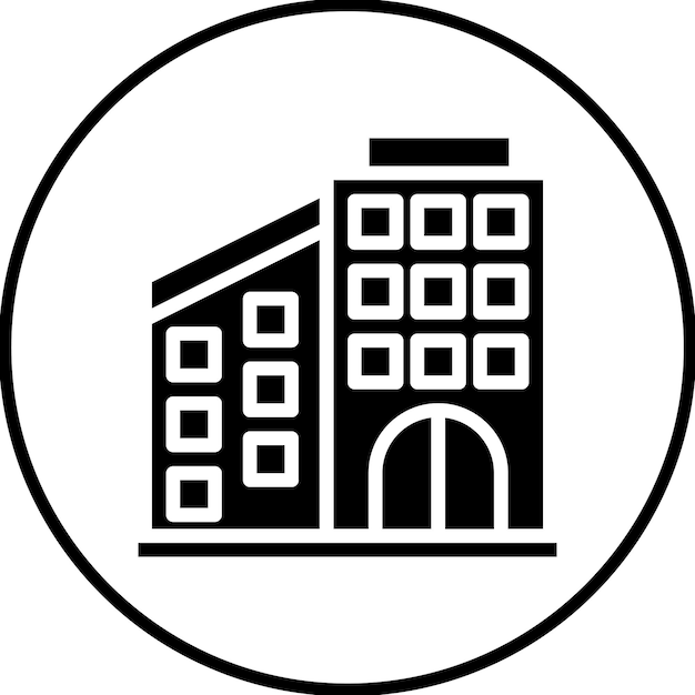 Ilustración del icono vectorial del centro de comercio del conjunto de iconos de contabilidad