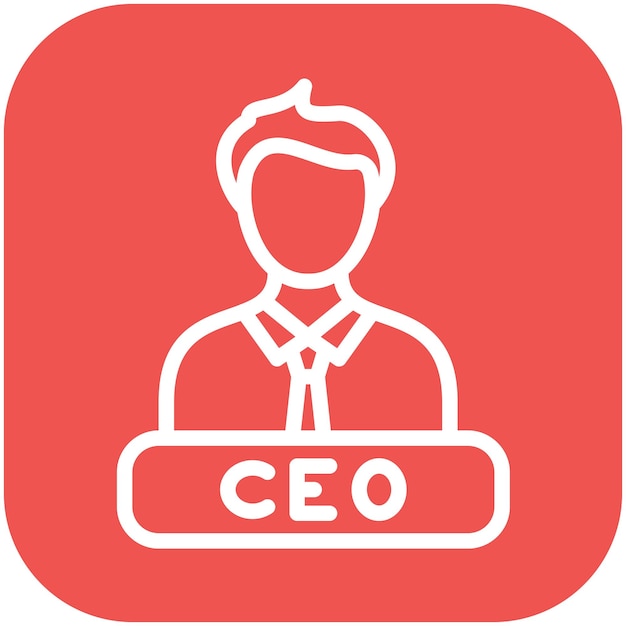 Ilustración del icono vectorial del CEO del conjunto de iconos de capacitación empresarial