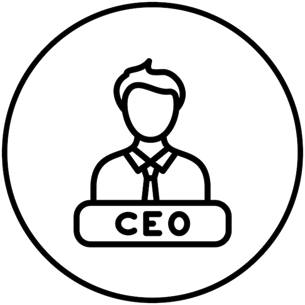 Ilustración del icono vectorial del CEO del conjunto de iconos de capacitación empresarial