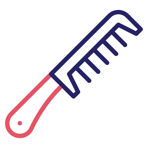 Ilustración del icono vectorial del cepillo para el cabello del conjunto de iconos de cosméticos