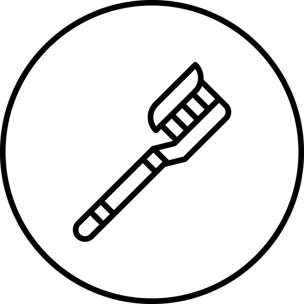 Ilustración del icono vectorial del cepillo de dientes del conjunto de iconos de artículos para el hogar