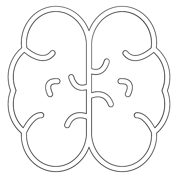 Ilustración del icono vectorial del cerebro del conjunto de iconos de inicio de negocio