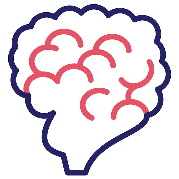 Ilustración del icono vectorial del cerebro del conjunto de iconos de medicina