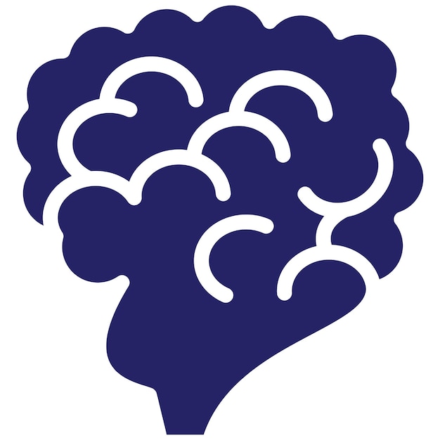 Ilustración del icono vectorial del cerebro del conjunto de iconos de medicina