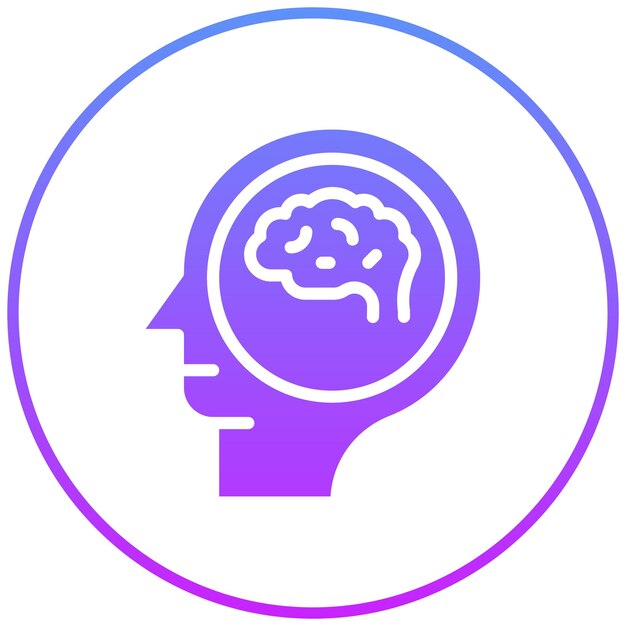 Ilustración del icono vectorial del cerebro del conjunto de iconos de salud mental