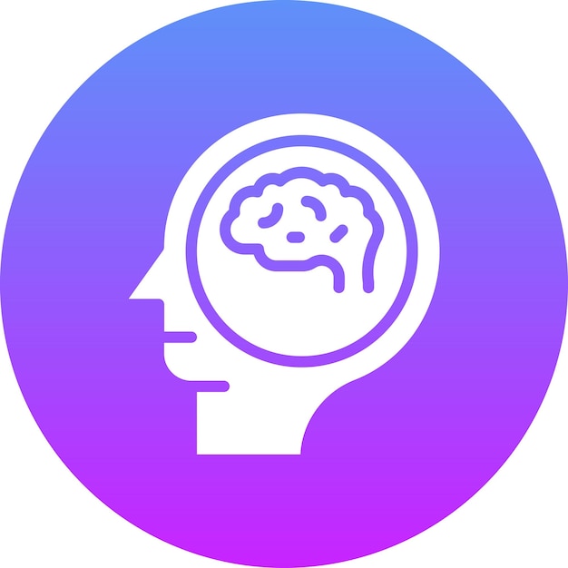Ilustración del icono vectorial del cerebro del conjunto de iconos de salud mental