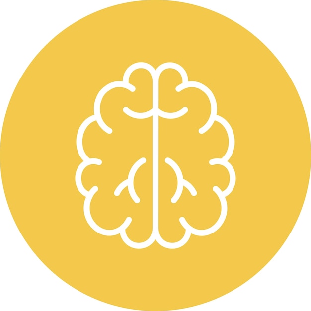 Ilustración del icono vectorial del cerebro del conjunto de iconos de tecnología
