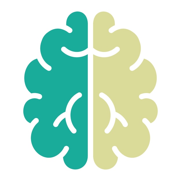 Ilustración del icono vectorial del cerebro del conjunto de iconos de tecnología