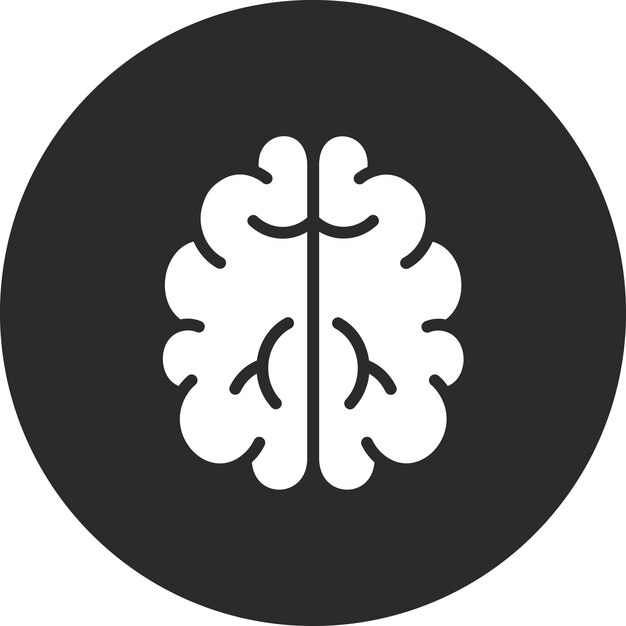 Ilustración del icono vectorial del cerebro del conjunto de iconos de tecnología