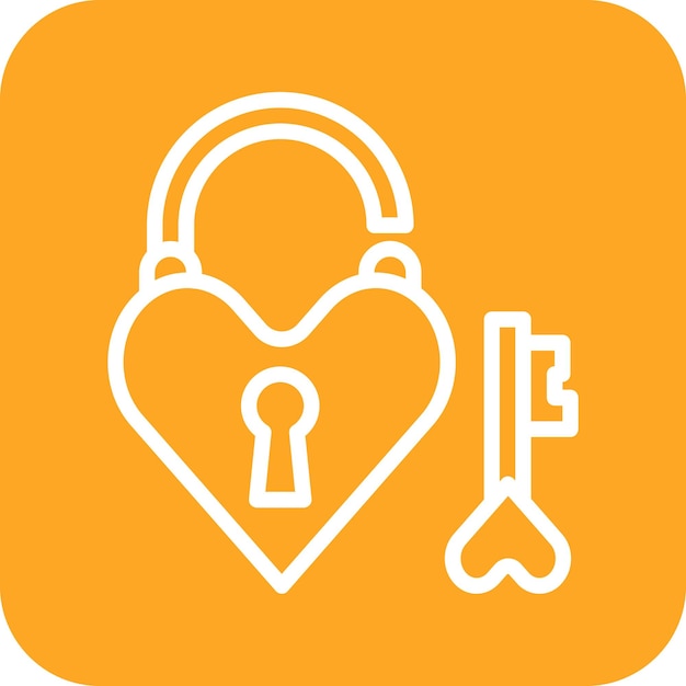 Ilustración del icono vectorial de cerrojo de bodas del conjunto de iconos de bodas