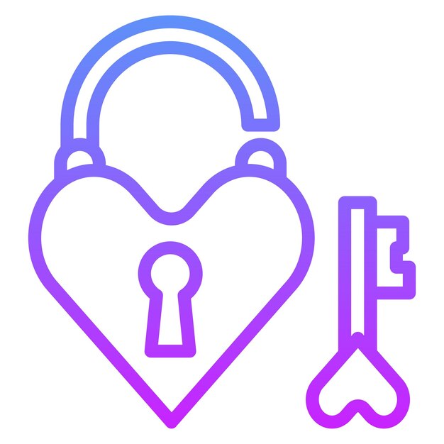 Ilustración del icono vectorial de cerrojo de bodas del conjunto de iconos de bodas