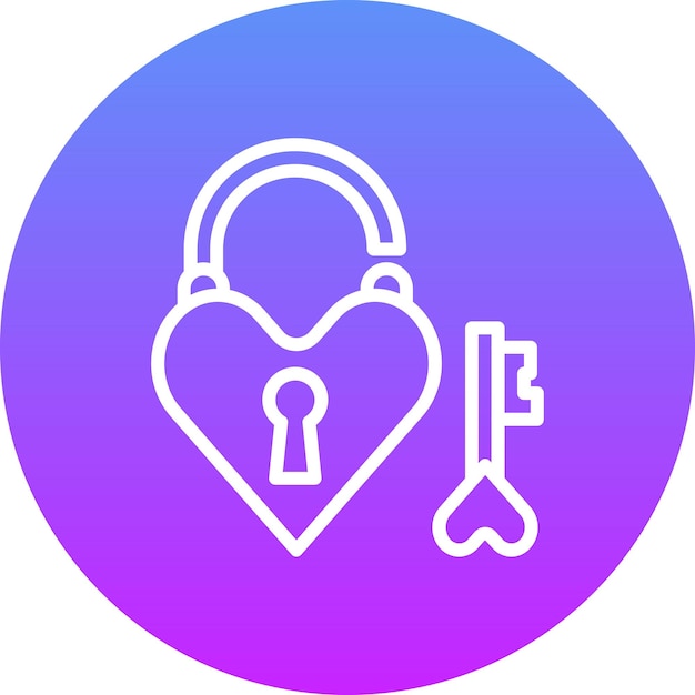 Ilustración del icono vectorial de cerrojo de bodas del conjunto de iconos de bodas