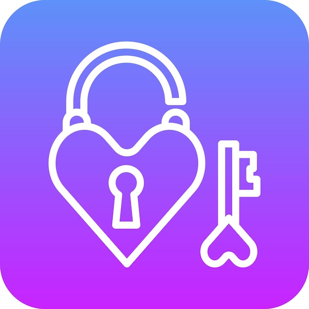 Ilustración del icono vectorial de cerrojo de bodas del conjunto de iconos de bodas
