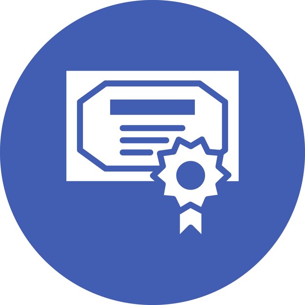 Ilustración del icono vectorial del certificado del conjunto de iconos de aprendizaje