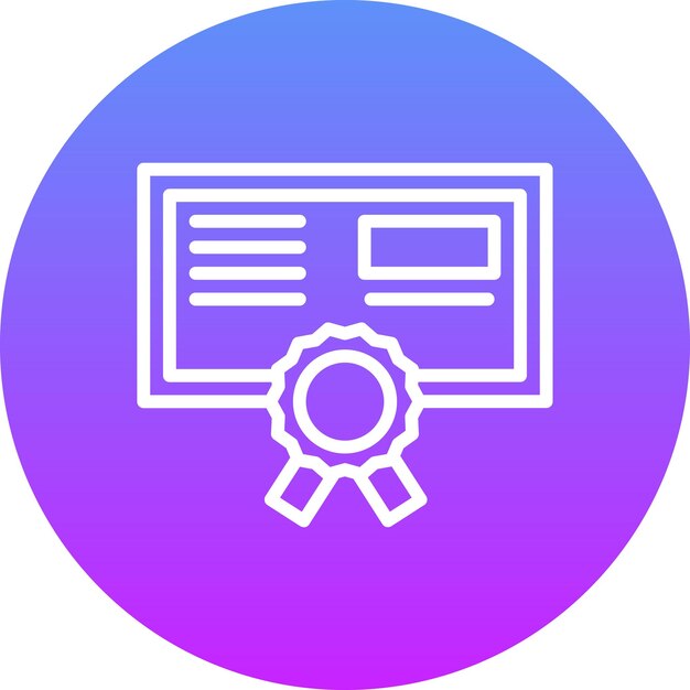 Ilustración del icono vectorial del certificado del conjunto de iconos de banca y finanzas