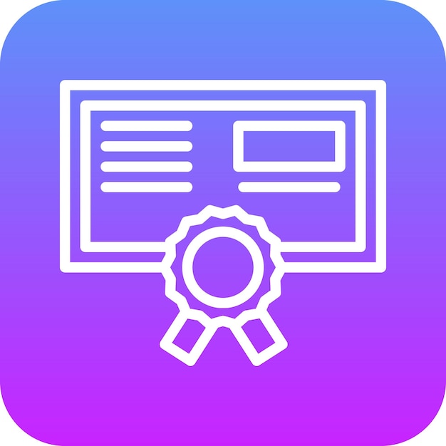 Ilustración del icono vectorial del certificado del conjunto de iconos de banca y finanzas