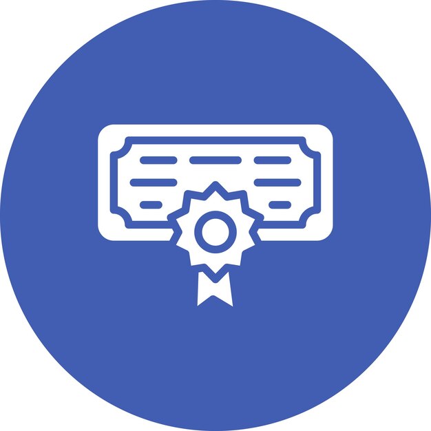Ilustración del icono vectorial del certificado del conjunto de iconos de la biblioteca