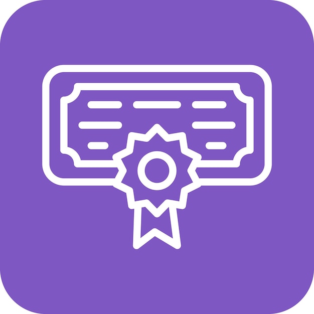 Ilustración del icono vectorial del certificado del conjunto de iconos de la biblioteca