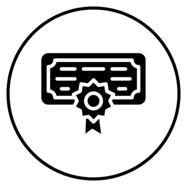 Ilustración del icono vectorial del certificado del conjunto de iconos de la biblioteca