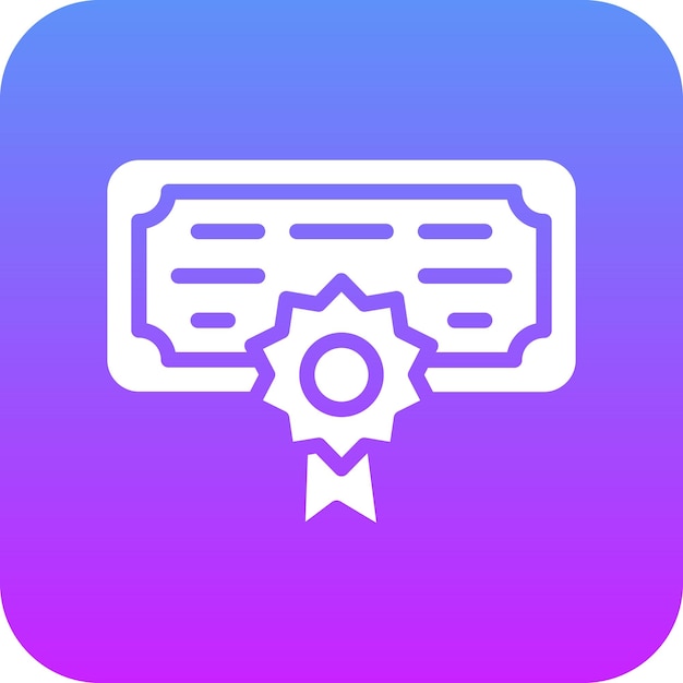 Ilustración del icono vectorial del certificado del conjunto de iconos de la biblioteca