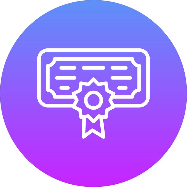 Ilustración del icono vectorial del certificado del conjunto de iconos de la biblioteca