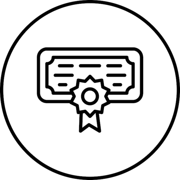 Ilustración del icono vectorial del certificado del conjunto de iconos de la biblioteca