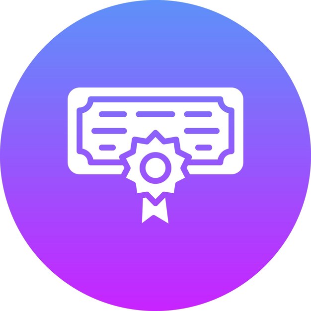 Ilustración del icono vectorial del certificado del conjunto de iconos de la biblioteca