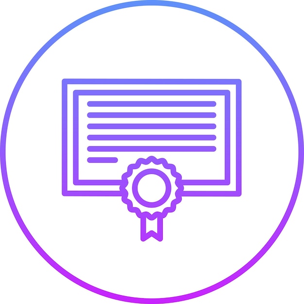 Ilustración del icono vectorial del certificado del conjunto de iconos de contabilidad